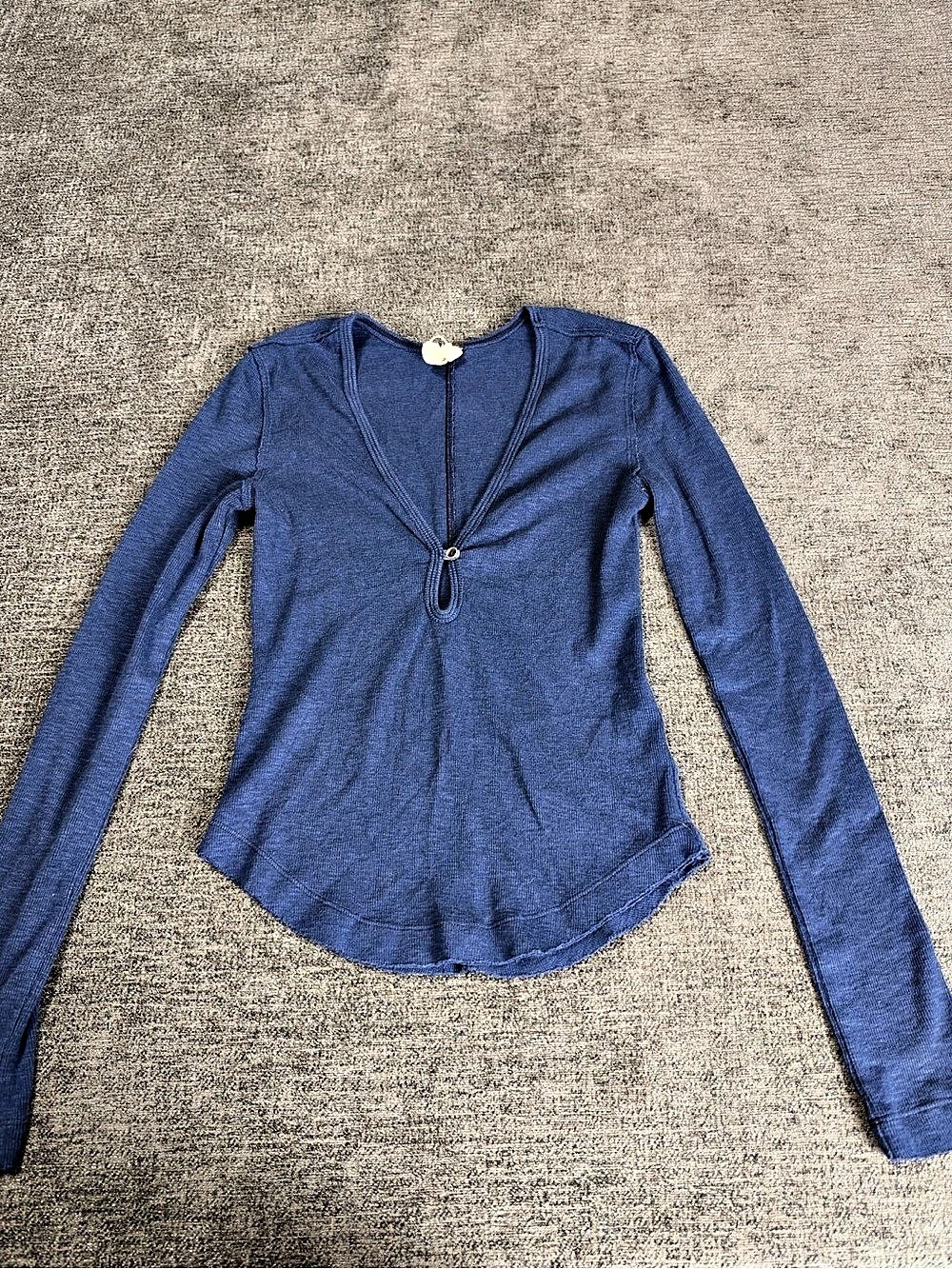 Free People We The Free People Women XS Top Indigo Blue Long Sleeve Thermal Fall